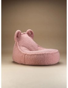 Różowy dziecięcy worek do siedzenia z materiału bouclé Bear – Wigiwama