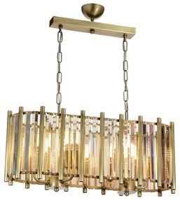 Žyrandol na łańcuchu CRYSTALLINE 6xE14/40W/230V mosiądz