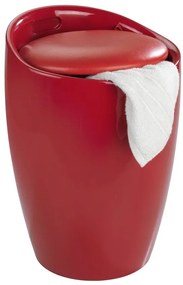 Pufa CANDY LIGHT RED - kosz na pranie, 2w1, WENKO