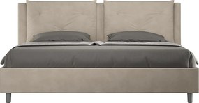 Łóżko bez stelaża tapicerowane 200x210 microfibra piaskowy Appia