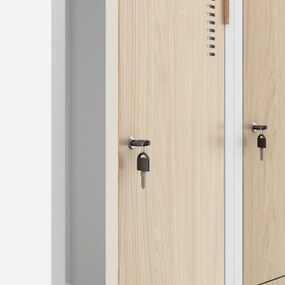 Szafa ubraniowa typu L JULIA, 800 x 1850 x 450 mm, Eco Design: biała/dąb sonoma