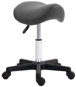 HOMCOM Hoker siodłowy, regulowana wysokość, 360° obrotowy, ekoskóra, szary, 48 x 47 x 45-59 cm