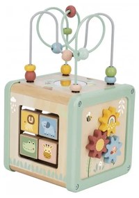 Woopie green drewniana kostka aktywności multifunkcyjna edukacyjna sorter