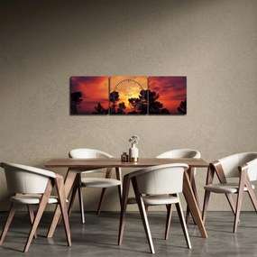 Obraz zachodu słońca (z zegarem) (90x30 cm)