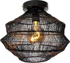Orientalna lampa sufitowa czarna 25 cm - Vadi