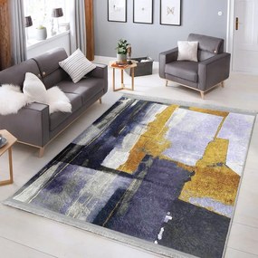 Żółty/ciemnoniebieski dywan odpowiedni do prania 80x150 cm Unique – Mila Home
