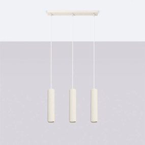Lampa wisząca KARBON 3L beżowa ryflowana SOLLUX  LIGHTING