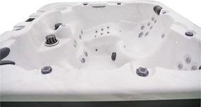JACUZZI OGRODOWE PREMIUM WANNA  SPA 5-OSOBOWA WHITE OBUDOWA BROWN LED 230x230 CM