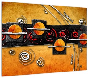 Abstrakcyjny obraz - Planety (70x50 cm)