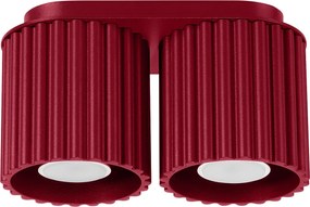 Lampa Sufitowa Minimalistyczny Aura, Aluminium - 2 Źródło - L.21 X H.12 Cm - Burgund