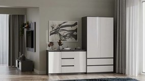 Stylowa komoda z szufladami antracyt + biały L8-R88
