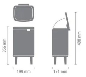 Stalowy kosz na śmieci w kolorze matowej czerni 4 l Bo Hi – Brabantia