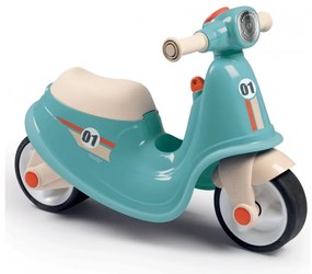 Smoby niebieski jeździk skuter retro ciche koła scooter