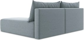 Niebieski aksamitny rozkładany/ze schowkiem narożnik (prawostronny/z szezlongiem) Kalena – Makamii