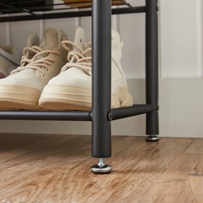 Metalowa ścianka do przedpokoju INDUSTRY 175 cm, czarna/szaro-brązowa