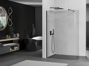 Mexen Kioto-R ścianka prysznicowa zaokrąglona Walk-in 160 x 200 cm, transparent 8 mm, czarna - 800-160-101-70-06