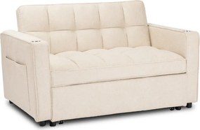 Fotel do Spania ASTER Rozkładany Amerykanka Beżowy Nowoczesny