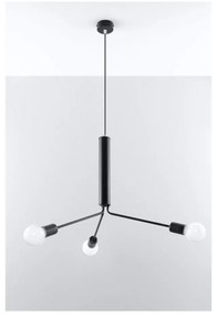 Czarna lampa wisząca z metalowym kloszem ø 74 cm Donato – Sollux