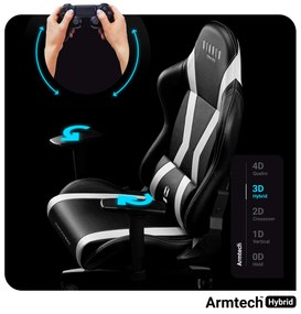 Fotel gamingowy Diablo X-Horn 2.0 King Size, czarno-biały