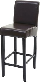 Stołek barowy MCW-C33,  brązowy, ciemne nogi, skóra