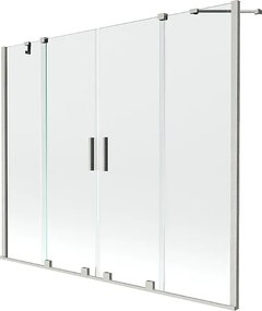 Mexen Velar Duo parawan nawannowy 2-skrzydłowy rozsuwany 180 x 150 cm, transparent, nikiel szczotkowany - 896-180-000-02-97