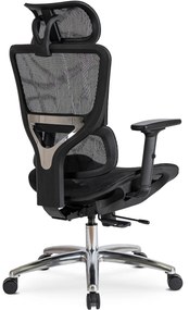 Fotel Biurowy Ergonomiczny Obrotowy ROYAL Czarny Nowoczesny