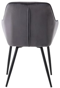 Szare aksamitne krzesła z podłokietnikami zestaw 2 szt. Nolan Square – Unique Furniture