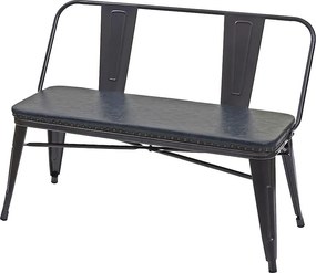 Ławka dwuosobowa MCW-H10 Projekt przemysłowy,  czarno-szara