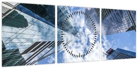 Obraz drapaczy chmur (z zegarem) (90x30 cm)