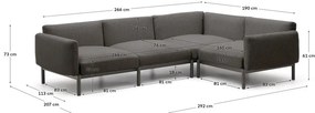 Ciemnoszara modułowa sofa ogrodowa 292 cm Sorells – Kave Home