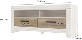 Skandynawska szafka RTV sosna canyon + dąb karabela A3-C00