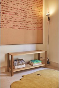 Ceglasty/w jasnym naturalnym kolorze regał w dekorze dębu 126x59x43 cm Bona – Teulat