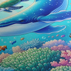 Obraz – Podwodny świat (z zegarem) (90x30 cm)