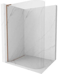 Mexen Kioto L ścianka prysznicowa zaokrąglona Walk-in 120 x 200 cm, transparent, miedź szczotkowana - 800-120-103-65-06