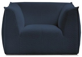 Ciemnoniebieski fotel z materiału bouclé Giorgia – Bobochic Paris
