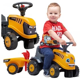 Falk traktorek jcb pomarańćzowy z przyczepką od 1 roku