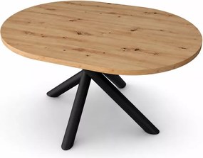 Nowoczesny stół YOKO owalny 138 cm do jadalni – blat laminowany, metalowe czarne nogi