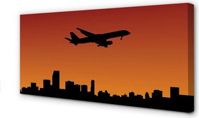 Obraz drukowany na płótnie Samolot w Blasku Zachodu