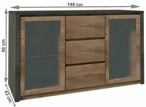 Komoda MONTANA K2D, szary