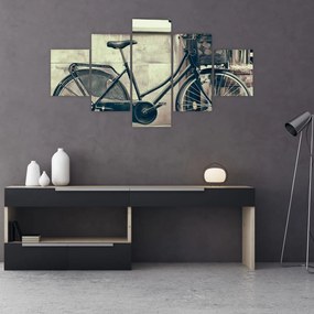 Obraz - Vintage rower z kwiatami (125x70 cm)