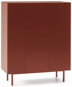 Czerwona wysoka komoda w dekorze dębu 95x120 cm Arista – Teulat