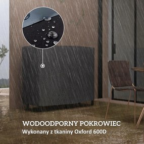 Outsunny Regał na Drewno na Opał, 0,33 m³, z Torbą i Ochronną Pokrywą, Metalowy, do 150 kg, 120 x 36 x 99 cm, Czarny