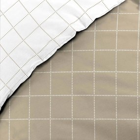 Biało-beżowa bawełniana pościel dwuosobowa 200x200 cm Cadria – douceur d'intérieur