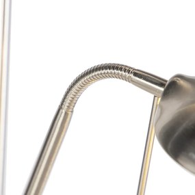 Stalowa lampa podłogowa z lampką do czytania, w tym LED i ściemniacz - Diva 2