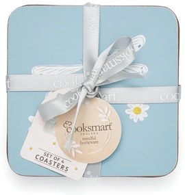 Jasnoniebiesko-szare korkowe podkładki zestaw 4 szt. English Meadow – Cooksmart ®