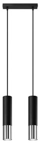 Sollux SL.0941 - Żyrandol na lince LOOPEZ 2xGU10/10W/230V czarny/chrom