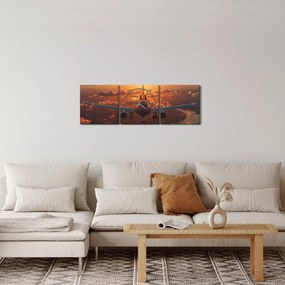 Obraz - Samolot transportowy (z zegarem) (90x30 cm)
