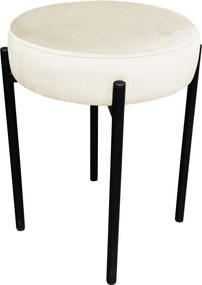 Taboret DIOR stelaż metalowy tkanina Welur : Kolor Stelaża - Czarny , Kolor tkaniny - VELVET - MG50, Typ tkaniny - Velvet