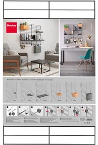 Czarna metalowa konsola do modułowego systemu półek Mural – Metaltex