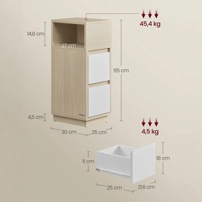 Stolik pomocniczy E1065, dąb